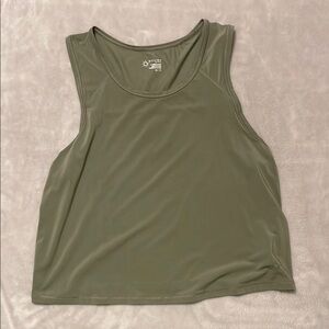 Olive Green Sleeveless Crop Top